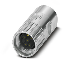 Jack, M17, 6 pole, crimp connection, screw locking, straight, 1629037