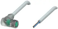 Sensor actuator cable, M8 cable socket, angled, A to open end, 3 pole, 5 m, PVC, gray, 3 A, 113450