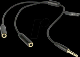 253850 3.5-mm stereo jack plug to 2x 3.5 mm jack socket