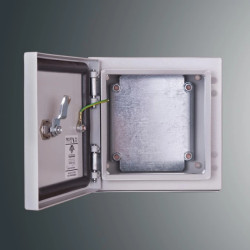 Obudowa n/t z płytą montaż PSH 202015 PROFIT 200x200x150 IP65 IK10 RAL7035 zamek herm.-D5