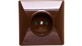 Akcent Gniazdo Pojedyncze B/U Z Przesłonami Brązowe Gp-1Ap/24