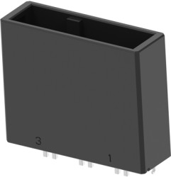 Pin header, 3 pole, pitch 10.16 mm, straight, black, 2-353082-2