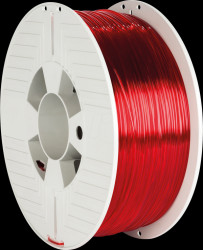 55054 PET-G filament - red, transparent - 1,75 mm - 1 kg