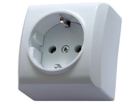 BIS Gniazdo pojedyncze z uziemieniem schuko biały GN-1BS/00 OSPEL