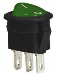PRZEŁĄCZNIK KLAWISZOWY SMRS101-2L 1A/250V ON-OFF ZIELONY PODŚWIETLANY 230V (PRZEL187)