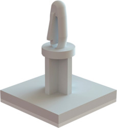 Spacer, locking, self-adhesive, base: 12.5 x 12.5 mm, bl 4.8 mm, PA, natural, 6012AA00AS