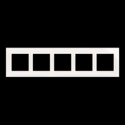 Ramka pięciokrotna szklana biała perła DRN5/70 Kontakt Simon54 Nature