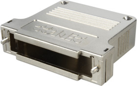 D-Sub connector housing, size: 4 (DC), straight 180°, cable Ø 14.5 mm, ABS, silver, 165X13499XE