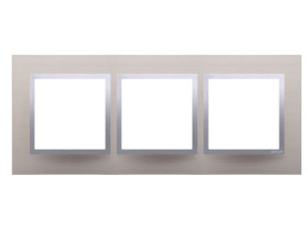 SIMON 54 Ramka 3 potrójna Nature-Metal SATYNOWY BLASK IP20/IP44* (*IP44-należy zastosować zestaw uszczelek DUN3) DRN3/79 KONTAKT