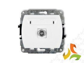 TREND Gniazdo antenowe pojedyncze typu "F" (SAT) pozłacany biały GF-1.1 KARLIK