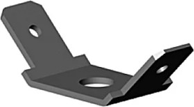Flat plug distributor, 1 x 2 contacts, 6.3 x 0.8 mm, L 10 mm, uninsulated, angled, 3875A.67