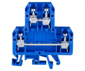 Złączka szynowa 4‑przewodowa 2-piętrowa z czterema zaciskami 4 mm2 niebieski ZUG-G/21 A00-0006