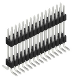 Pin header, 30 pole, pitch 1.27 mm, angled, black, SLVW10SMD10230Z