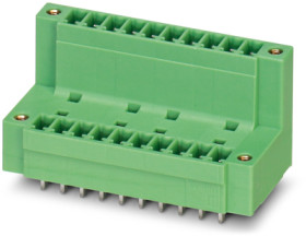 Pin header, 2 pole, pitch 3.81 mm, straight, green, 1830253