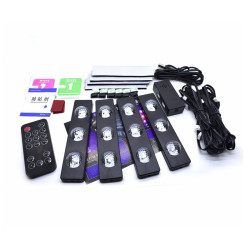 Ośw.kabiny pojazdu LED RGB 4w1 4 moduły+pilot zestaw zasil. z USB