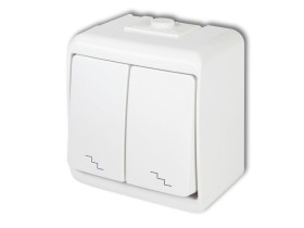 JUNIOR IP54 Wyłącznik schodowy podwójny biały WHE-7 KARLIK
