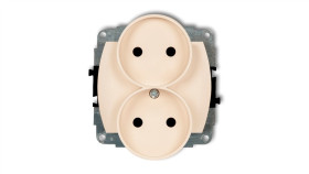 Trend Gniazdo Podwójne B/U Beżowy 1Gpr-2P
