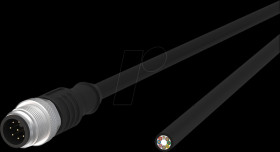 142MEA10020 Sensor cables, M12, 8-pin, plug &gt; open end, 2 m