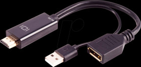 BS10-01012 HDMI adapter, HDMI-A connector &gt; DisplayPort socket, 20 cm