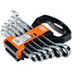 Bahco 1RM/SH6 1RM Ratcheting Combination Wrench Set, 6 Piece