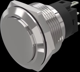 Vandal-proof pushbutton switch, silver, unlit , mounting Ø 22 mm, IP65/IP67, 82-6561.2000