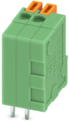 PCB terminal, 2 pole, pitch 2.54 mm, AWG 26-20, 6 A, spring-clamp connection, green, 1789618