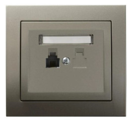 KIER Gniazdo telefoniczne pojedyncze RJ11 satyna light GPT-1W/45