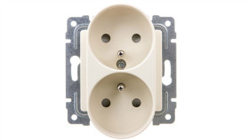 Vena Gniazdo Podwójne Z/U Z Przesłonami Krem 510347