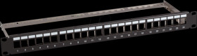 B37200100TS.24 19" module rack, 1U, 24-port, with 24x RJ45 Keystone Cat.6a
