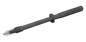 Próbnik, typ końcówki: Sprężynowy, rozmiar: 4mm, 1kV, 1A, Czarny, Stal nierdzewna