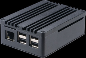 A-RA03-M1B Housing for Raspberry Pi 3B / 3B+, aluminum, black