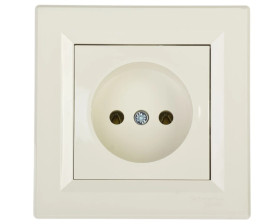 Gniazdo pojedyncze 2P, kremowy Asfora EPH3000123