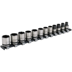 Sealey AK2741B Socket Set 12pc 3/8&quot;Sq Drive Lock-On&#x2122; 6pt Metric - Black Series