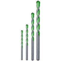 kwb 52800 4-piece Granite Drill Bit set diamond-ground cylinder shank