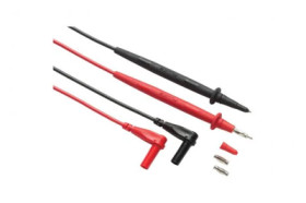 Measuring lead with (4 mm plug, angled) to (4 mm plug, angled), black/red, silicone, CAT III, TL76