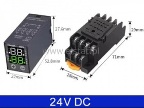 Elektroniczny przekażnik czasowy; 24V DC; LED; 4P