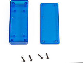 ABS miniature enclosure, (L x W x H) 100 x 40 x 20 mm, blue/transparent, IP54, 1551UTBU