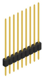 Pin header, 9 pole, pitch 1.27 mm, straight, black, 10059492