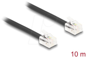 90621 Telephone Cable RJ11 plug to RJ11 plug black 10 m