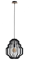 Lampa wisząca nowoczesna drewno 1xE27 RUFO BLACK