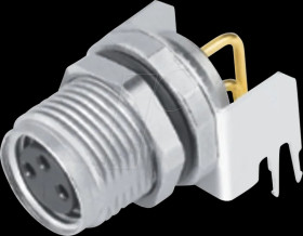 09 3420 82 04 Flange socket M8, series 718, 4-pin, angled, screwable, IP67