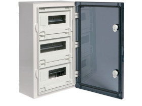 Rozdzielnica hermetyczna natynkowa 36 modułowa 3x12M drzwi transprarentne IP65 Vector VP36M HAGER