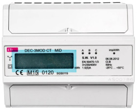 Wskaźnik zużycia energii 3-fazowy z modbus DEC-3MOD CT 004804055