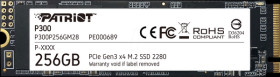 P300P256GM28 Patriot P300 NVMe SSD, 256 GB
