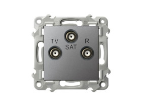 SZAFIR Gniazdo RTV-SAT przelotowe szary mat GPA-ZSP/m/70 OSPEL