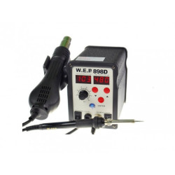 Stacja lutownicza hotair i grotowa WEP 898D+ z wentylatorem w kolbie