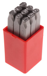 Zestaw wybijaków cyfr wysokość: 6mm 9-szt. 0 → 8 RS PRO