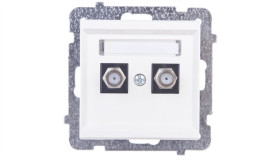 Sonata Gniazdo Antenowe Podwójne Typu F Ecru Gpa-2Rf/M/27