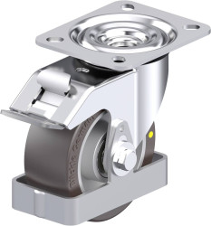 Blickle 939146 L-ALST 100K-FI-AS-FS Rolka obrotowa z blachy stalowej Średnica koła: 100 mm Maksymalne obciążenie: 250 kg