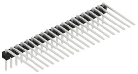 Pin header, 20 pole, pitch 2.54 mm, angled, black, 10056251